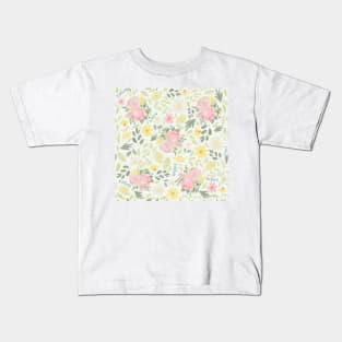 Cute dainty modern watercolor floral pattern Kids T-Shirt